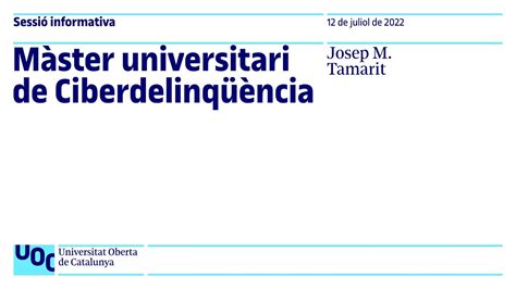 Màster universitari de Ciberdelinqüència Sessió informativa UOC YouTube