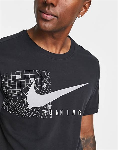 Nike Running Run Division Dri Fit Reflective Graphic T Shirt In Black Asos