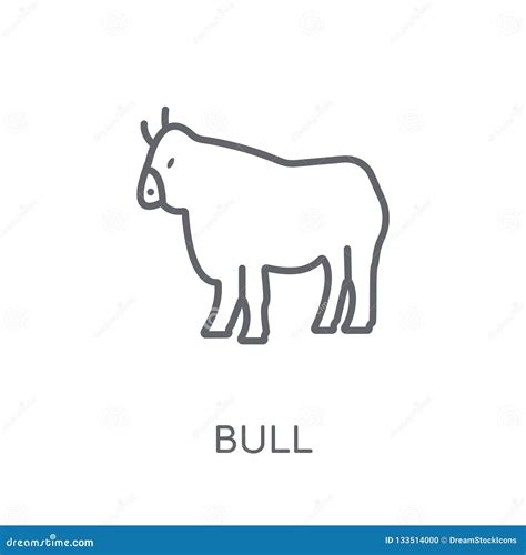 Bull Linear Icon. Modern Outline Bull Logo Concept on White Back Stock ...