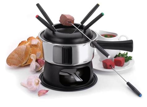 Aparelho De Fondue Lugano Panela Aço Inox 1 4 Litros Para Carnes Óleo