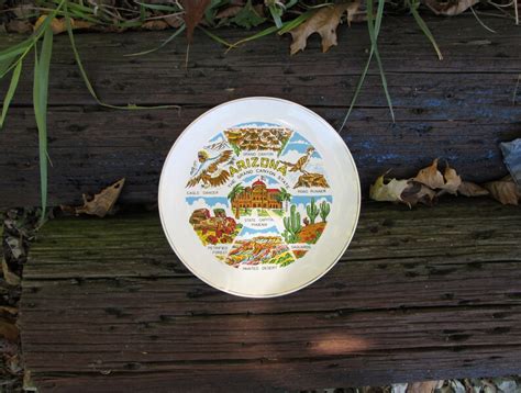 Arizona Grand Canyon State Plate Collectible Vintage Souvenir Etsy