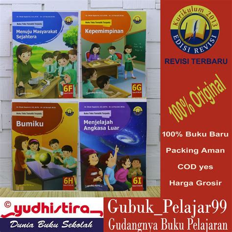 Jual Paket Buku Tematik Yudhistira Sd Mi Kelas Jilid F G H I Original