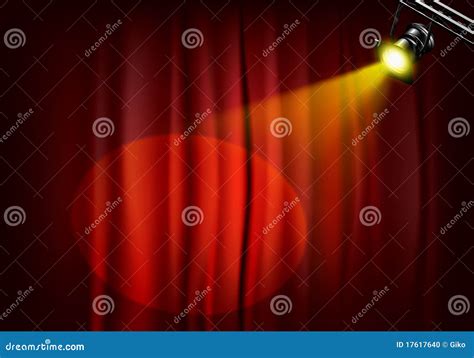 Spotlight on Stage Curtains Stock Illustration - Illustration of performance, power: 17617640