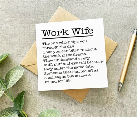 Work Wife Card Work Bestie Work Best Friend Work Wife Birthday Card