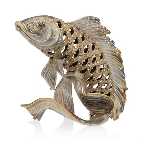 Jay Strongwater Asagi Koi Fish Figurine Sdh1905 495 Unique Furniture