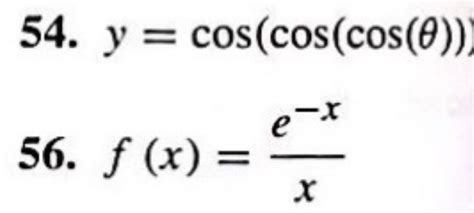 Solved Y Cos Cos Cos θ F X Xe−x