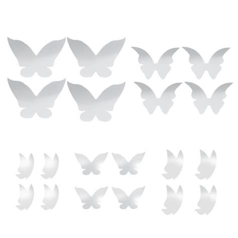 TMISHION Autocollant Mural Miroir Papillons Forme Miroir Stickers