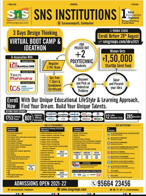 Ai Data Science Design Thinking Virtual Bootcamp Ideathon 2021 Sns Groups Of Institutions