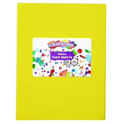 Colorations Yellow Foam Sheets 10 Pack 9” X 12” Craft