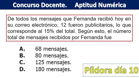 Concurso Docente Pregunta Y Aptitud Num Rica P Ldora D A