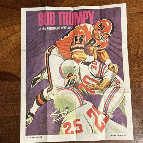 MINT 1970 Topps Insert Poster Bob Trumpy 18 Of 24 Cincinnati Bengals