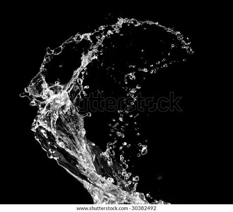 Stylish Water Splash Isolated On Black Stock Photo 30382492 Shutterstock