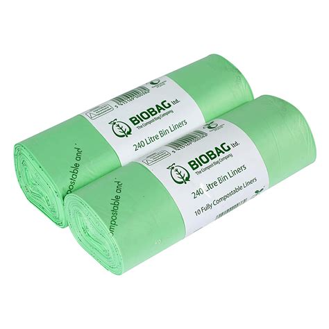 240 litre X 20 compostables Sacs Poubelle à Roulettes Biobag Lot Sacs