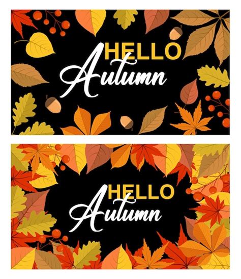 Premium Vector Hello Autumn Banner