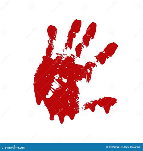 Red Bloody Scary Hands Imprint Seamless Pattern Background Vector