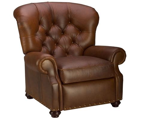 Jackson Deep Button Tufted Leather Recliner Chair Club Furniture