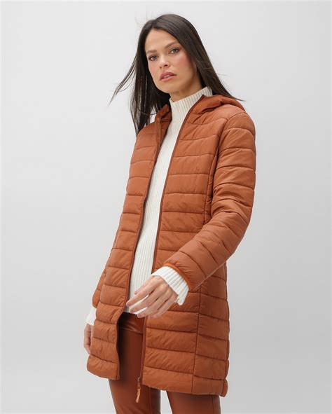 Riachuelo Casaco Puffer Alongado Feminino Capuz Marrom Ak By