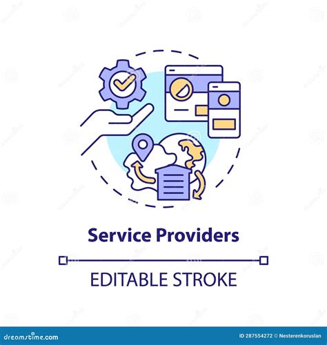 2D Customizable Service Providers Thin Linear Icon Concept Stock