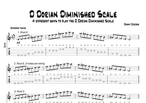 D Dorian Diminished Scale 4 Ways To Play Sheet Music Traditional