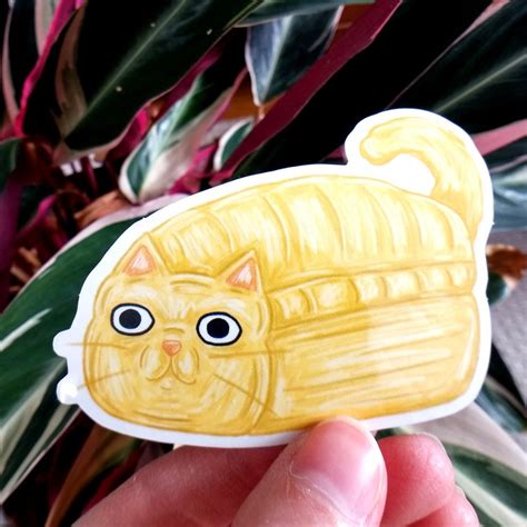 Cat loaf sticker / Cute cat sticker / Bread loaf sticker / | Etsy