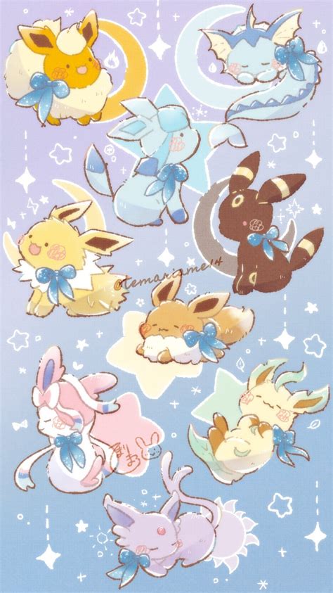 Pokemon Eeveelutions Eevee Evolutions Cute Pokemon Wallpaper Kawaii