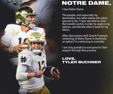 Notre Dame QB Tyler Buchner In Transfer Portal Reportedly Looking At