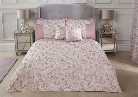 Cavendish Collection Embellished Jacquard Duvet Set In Blush Pink