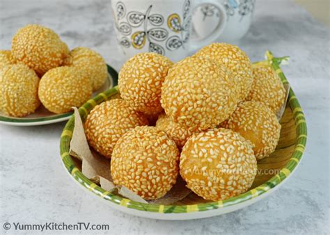 Sesame Balls Cheesy Buchi Yummy Kitchen