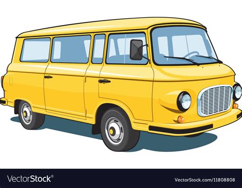 Yellow Van Royalty Free Vector Image Vectorstock