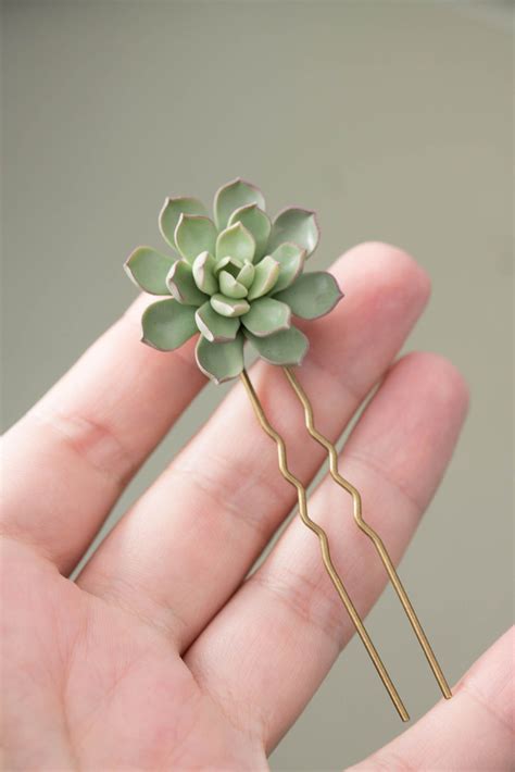 Pcs Green Succulent Hair Pins Hairpin Bobby Pins Hair Buy Succulents