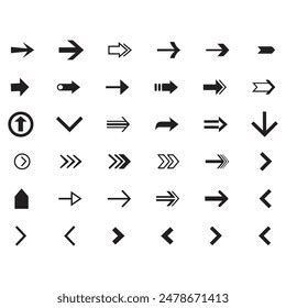 Neon Black Arrow Icons Set Arrows Stock Vector Royalty Free