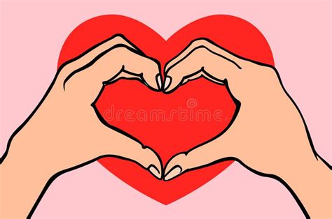 Two Hands Making Heart Sign Love Romantic Relationship Concept