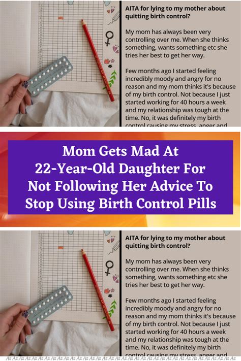 Mom Gets Mad At 22 Year Old Daughter For Not Following Her Advice To Stop Using Birth Control