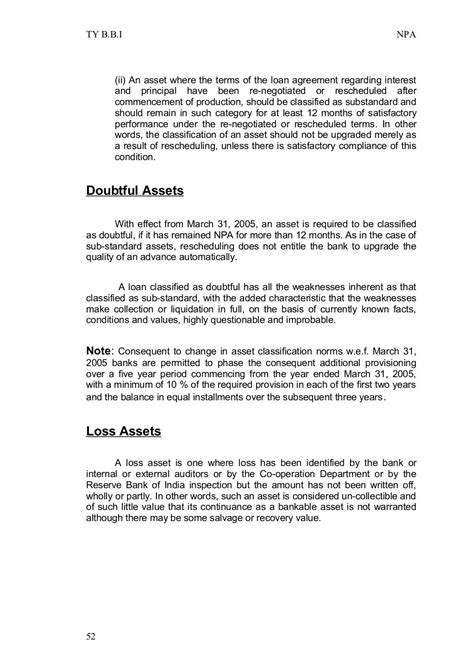 Non Performing Asset Npa