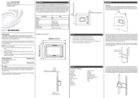 Crestron Tsw 750 Fmkt Installation Manual Pdf Download Manualslib