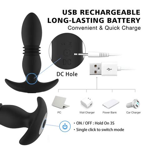 Thrusting Anal Plug Dildo Male Prostate Massager Vibrator Sex Toys For