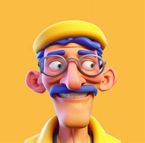 Un Personaje De Dibujos Animados Con Un Sombrero Amarillo Y Gafas Que