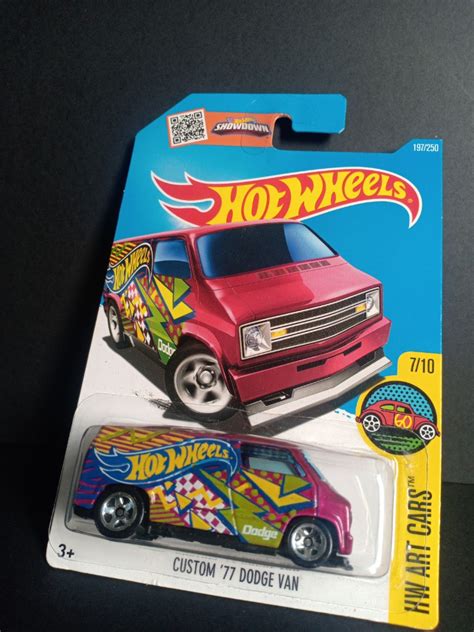 Custom Dodge Van Hot Wheels Art Cars Mini Collection Metalflake Magenta Dhr