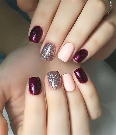 Gelish Rojo Con Plateado Nail Colors Winter Fall Nail Art Designs Fabulous Nails