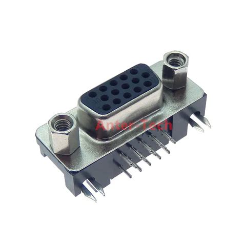 5pcs Db15 Dr15 Female Pcb Mount Connector Right Angle D Sub 3rows Blue Parallel Port Connectors