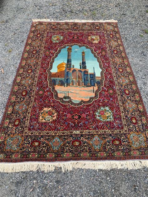 Signed Persian Pictorial Carpet 10ft X 6ft 6in Oct 23 2020 Briggs