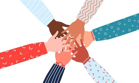 Premium Vector Vector Illustration Of The Hands Of A Diverse Group Of