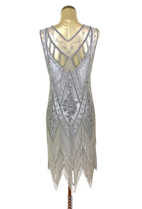 1920s Vintage Flapper Beaded Fringe Gatsby Gown The Icon Black De