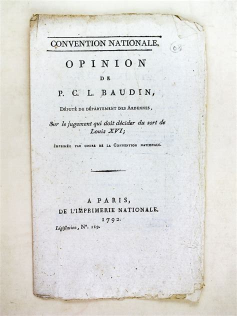 Baudin P C L Baudin Pierre Charles Louis Opinion De P