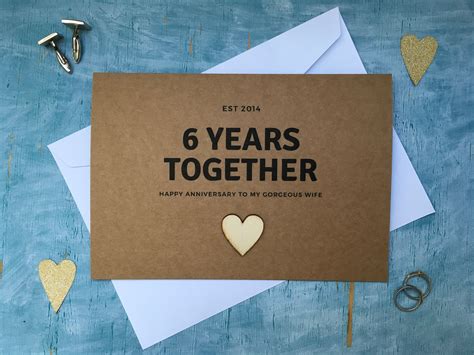 6th Anniversary Card Custom Six Years Together Card For Etsy