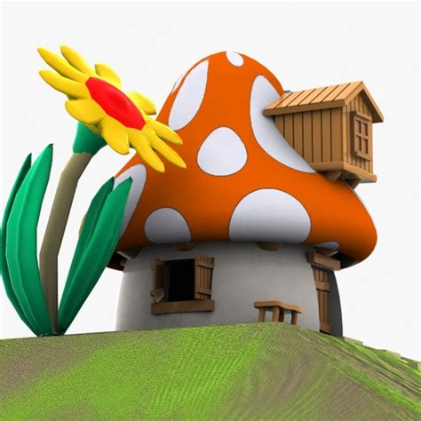 3d Mushroom House Smurf