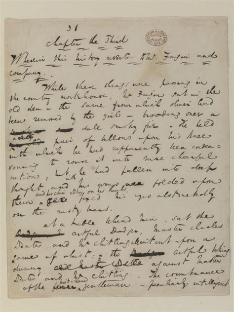 Original Manuscript Of Oliver Twist Or The Parish Boy S Progress By