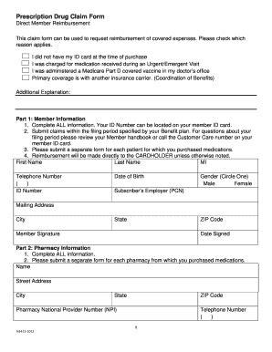 Fillable Online Direct Member Reimbursement Form Navitus Fax Email