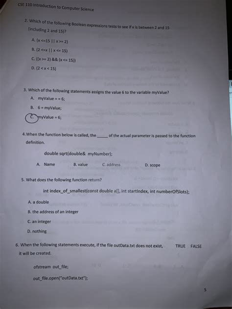 Solved Cse Introduction To Computer Science Which Of Chegg