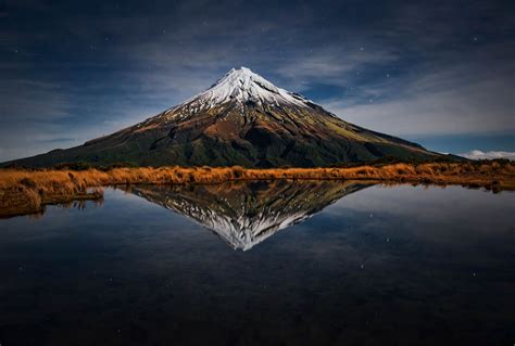 Mount Taranaki - A Starry Night - Wallpaper